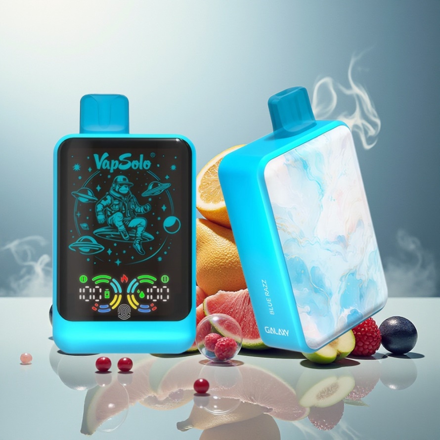 VapSolo GALAXY 30000 Puffs Engångs Vape Blå Hallon 40ml 850mAh Type-C svensk grossist