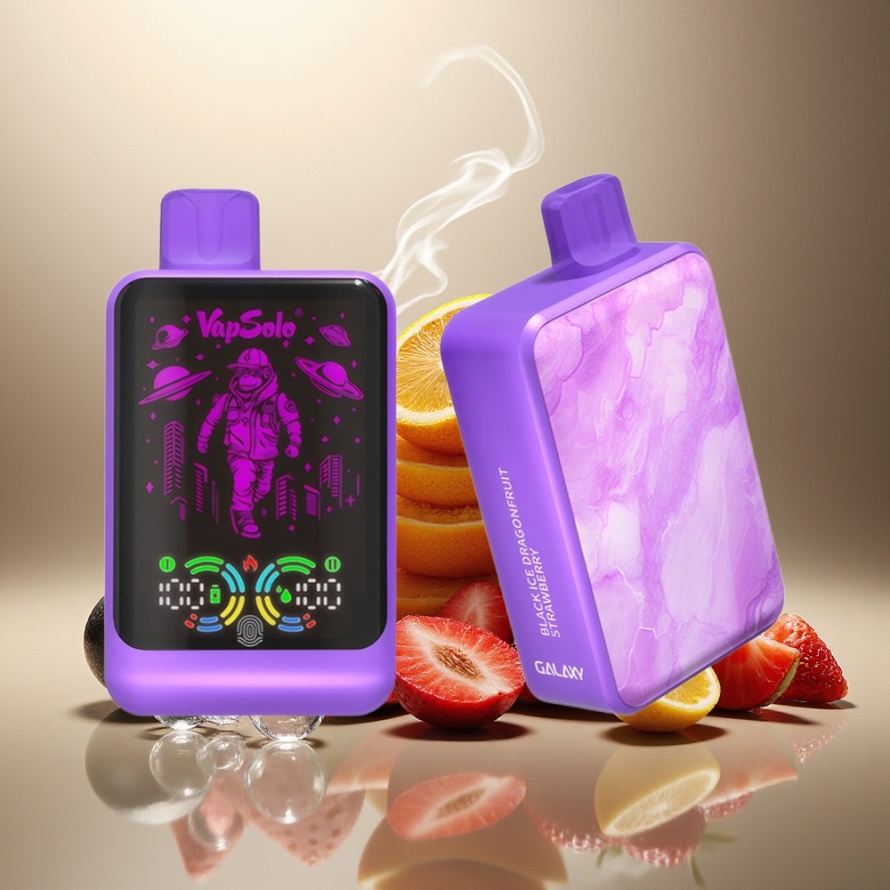 VapSolo GALAXY 30000 Puffs Engångs Vape Svart Is Drånfrukt Jordgubbe Svensk Grossist 40ml 850mAh Typ-C
