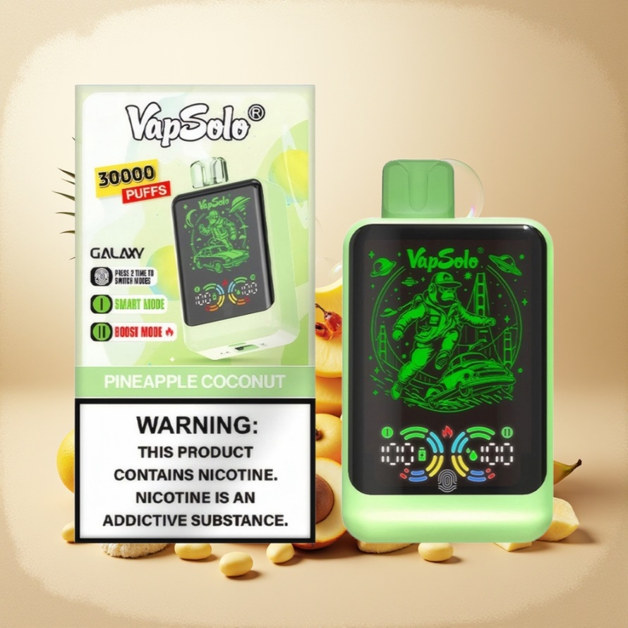 VapSolo GALAXY 30000 Puffs Svensk Grossist Engångs Vape Ananas Kokos 40ml 850mAh Type-C