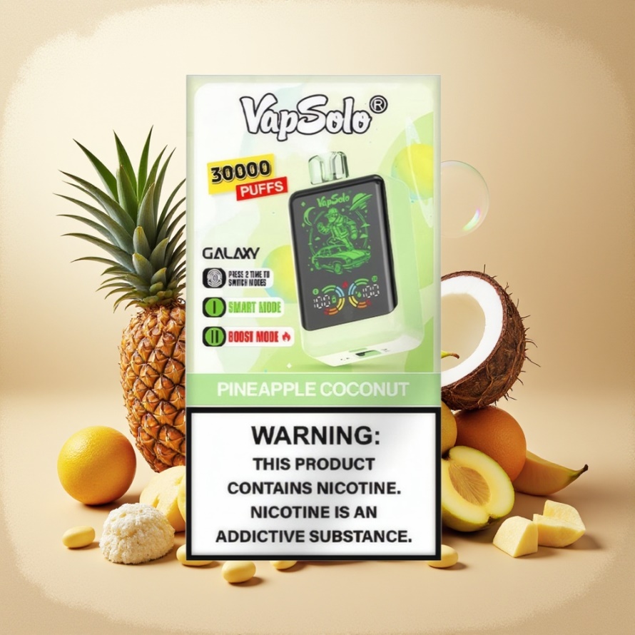 VapSolo GALAXY 30000 Puffs Svensk Grossist Engångs Vape Ananas Kokos 40ml 850mAh Type-C