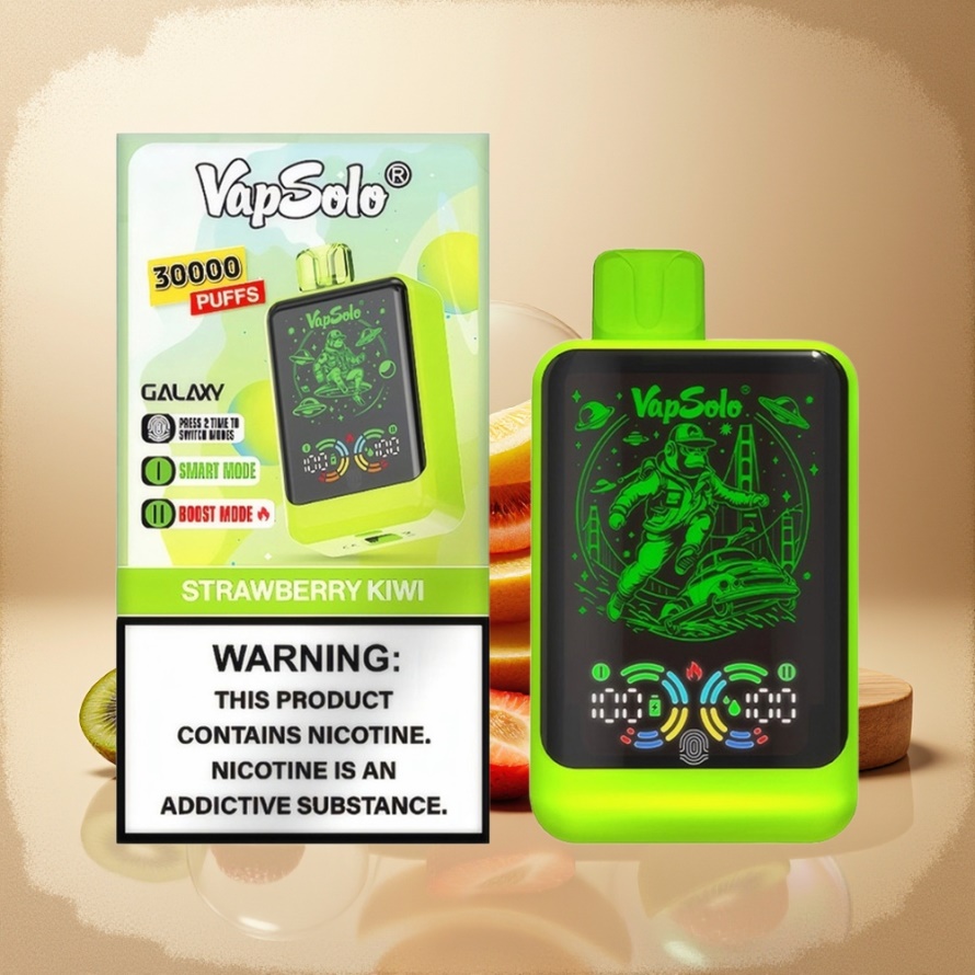 VapSolo GALAXY 30000 Puffs Svensk Grossist Engångs Vape Jordgubb Kiwi 40ml 850mAh Type-C