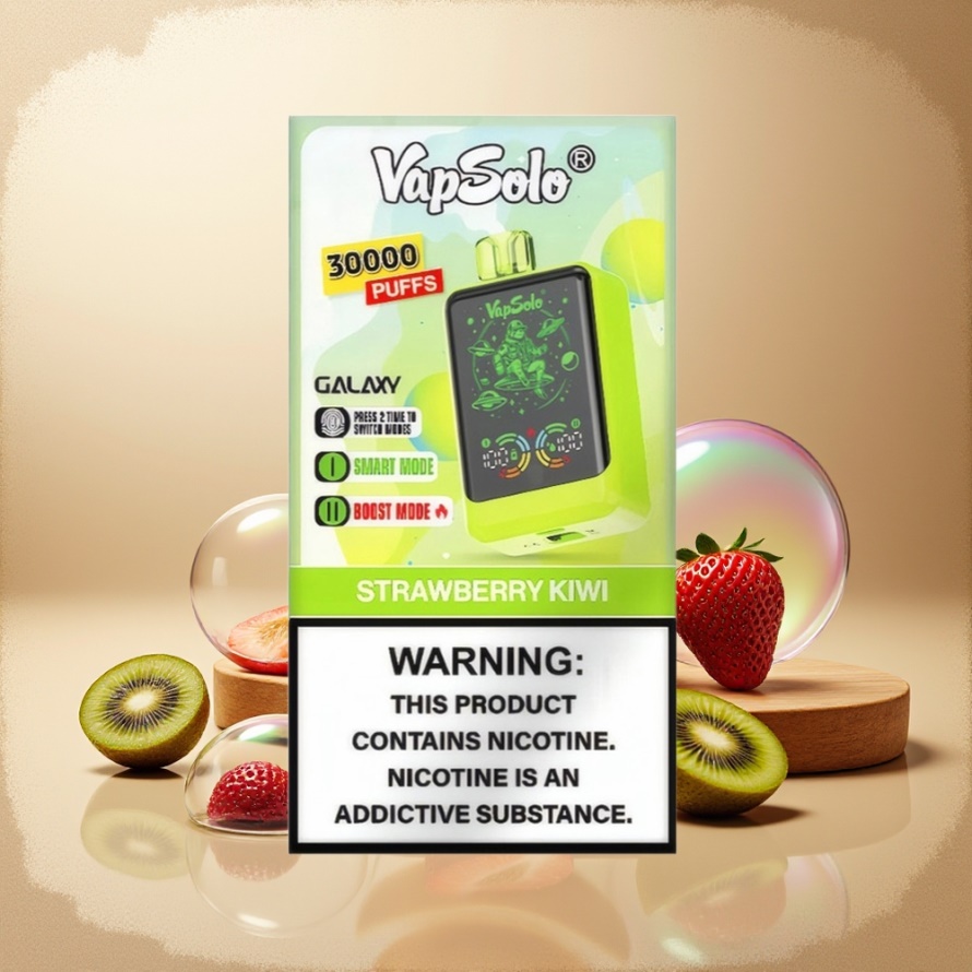 VapSolo GALAXY 30000 Puffs Svensk Grossist Engångs Vape Jordgubb Kiwi 40ml 850mAh Type-C