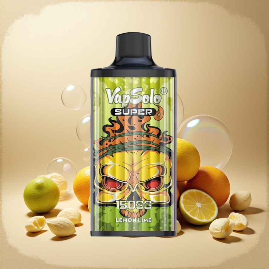 Vapsolo Super 15000 Puffs Engångs Vape Lime Citron 850mAh Type-C Svensk Grossist