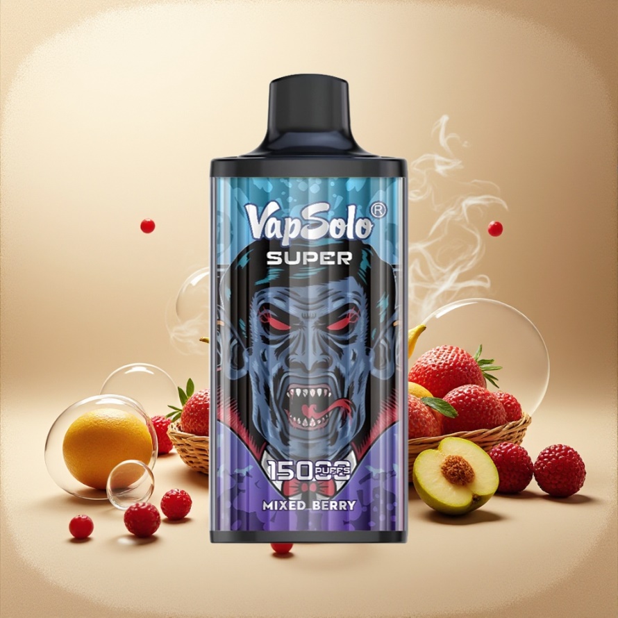 Vapsolo Super 15000 Puffs Svensk Grossist Engångs Vape Blandade Bär 40ml 850mah Type-C