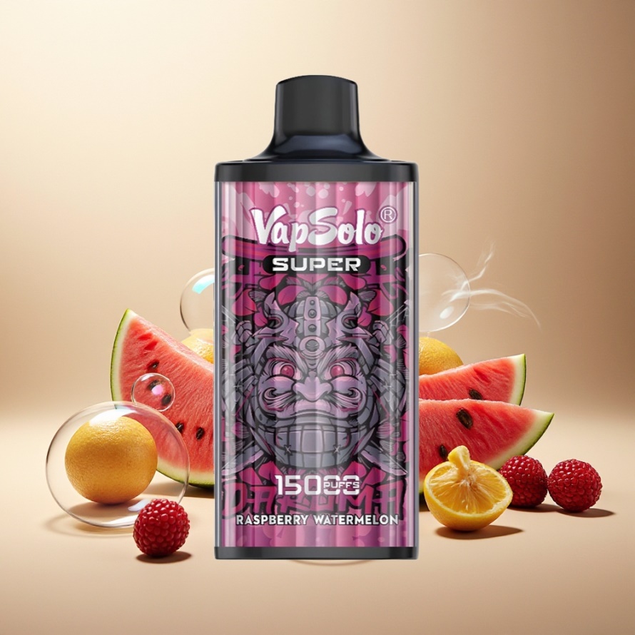 Vapsolo Super 15000 Puffs Svensk Grossist Engångs Vape Hallon Vattenmelon 40ml 850mAh Type-C
