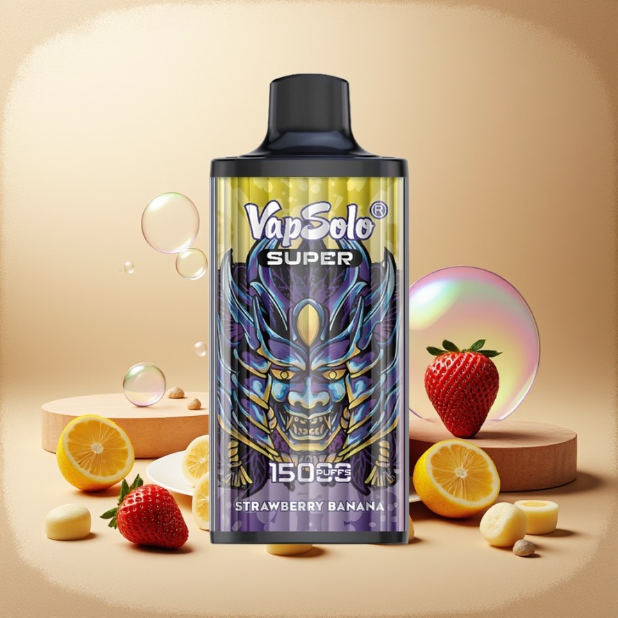 Vapsolo Super 15000 Puffs Svensk Grossist Engångs Vape Jordgubb Banan 40ml 850mAh
