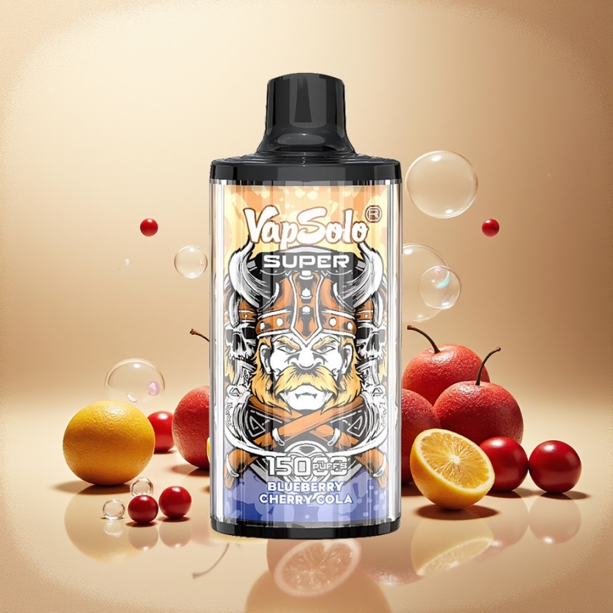 Vapsolo Super 15000 Puffs Svensk Grossist Engångs Vape Körsbärs Cola 40ml Type-C 850mAh