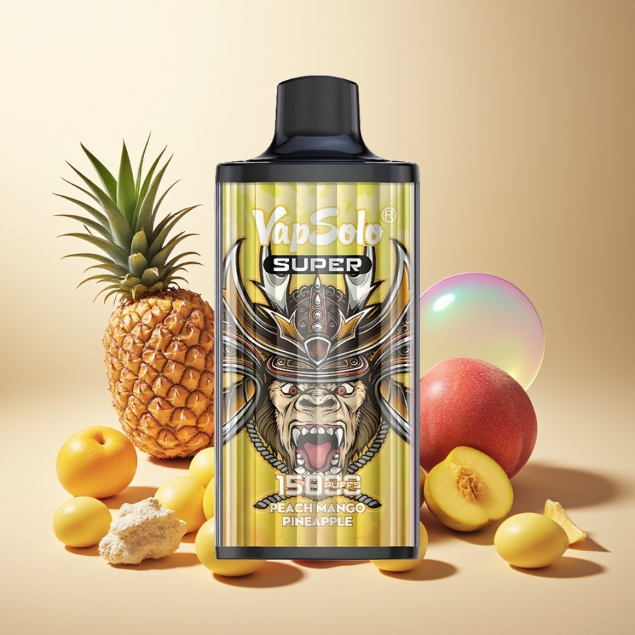 Vapsolo Super 15000 Puffs Svensk Grossist Engångs Vape Persika Mango Ananas 850mAh Type-C 40ml