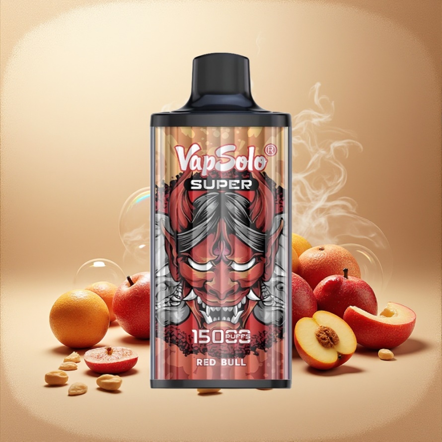 Vapsolo Super 15000 Puffs Svensk Grossist Engångs Vape Röd Tjur 40ml 850mAh Type-C