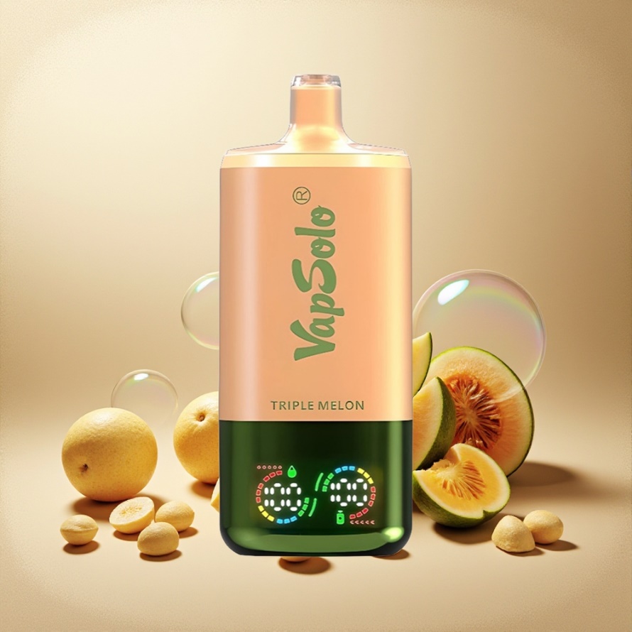 VapSolo Tripe 30000 Puffs Svensk Grossist Engångs Vape Typ-C 40ml Tre Meloner