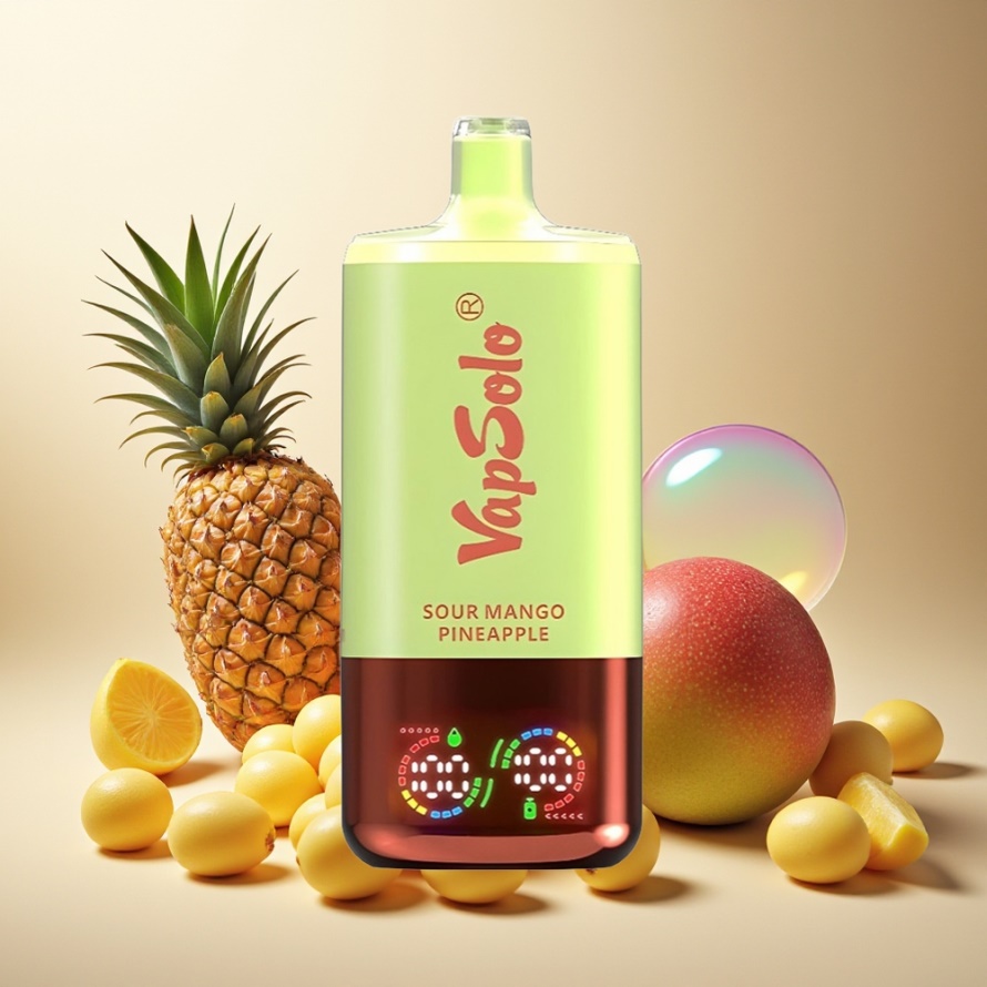 Vapsolo Tripe 30000 Puffs Svensk Grossist Engångs Vape Sur Mango Ananas 40ml 3 Tankar Typ-C