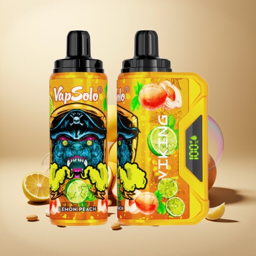 VapSolo VIKING 12000 Puffs Engångs Vape Citron Persika med 22ml E-Liquid & Type-C svensk grossist