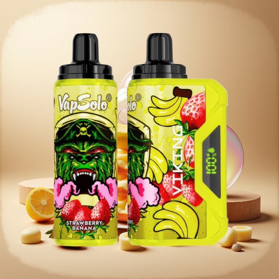 VapSolo VIKING 12000 Puffs Engångs Vape Jordgubb Banan 22ml Type-C Svensk Grossist