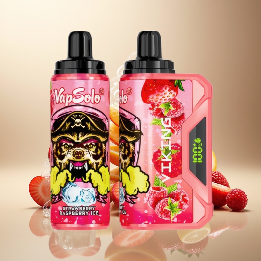 VapSolo VIKING 12000 Puffs Engångs Vape Jordgubb Hallon Is 22ml Type-C Svensk Grossist