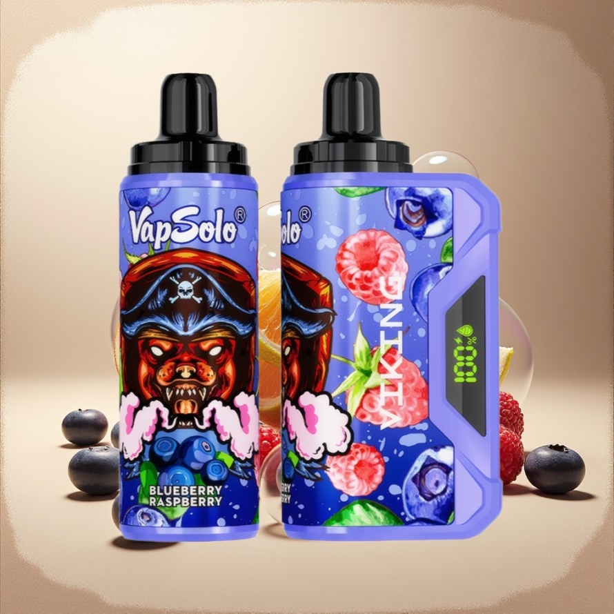 VapSolo VIKING 12000 Puffs Svensk Grossist Engångs Vape Blåbär Hallon med 22ml E-Liquid & Type-C