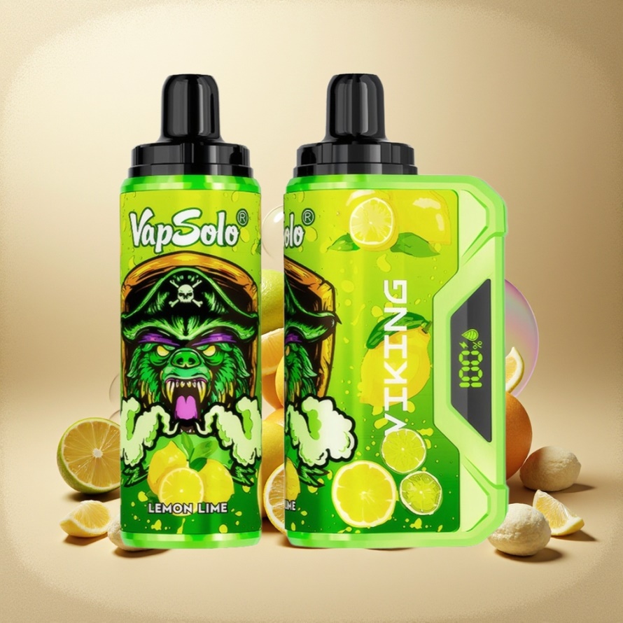 VapSolo VIKING 12000 Puffs Svensk Grossist Engångs Vape Citron Lime med 22ml E-Liquid & Type-C