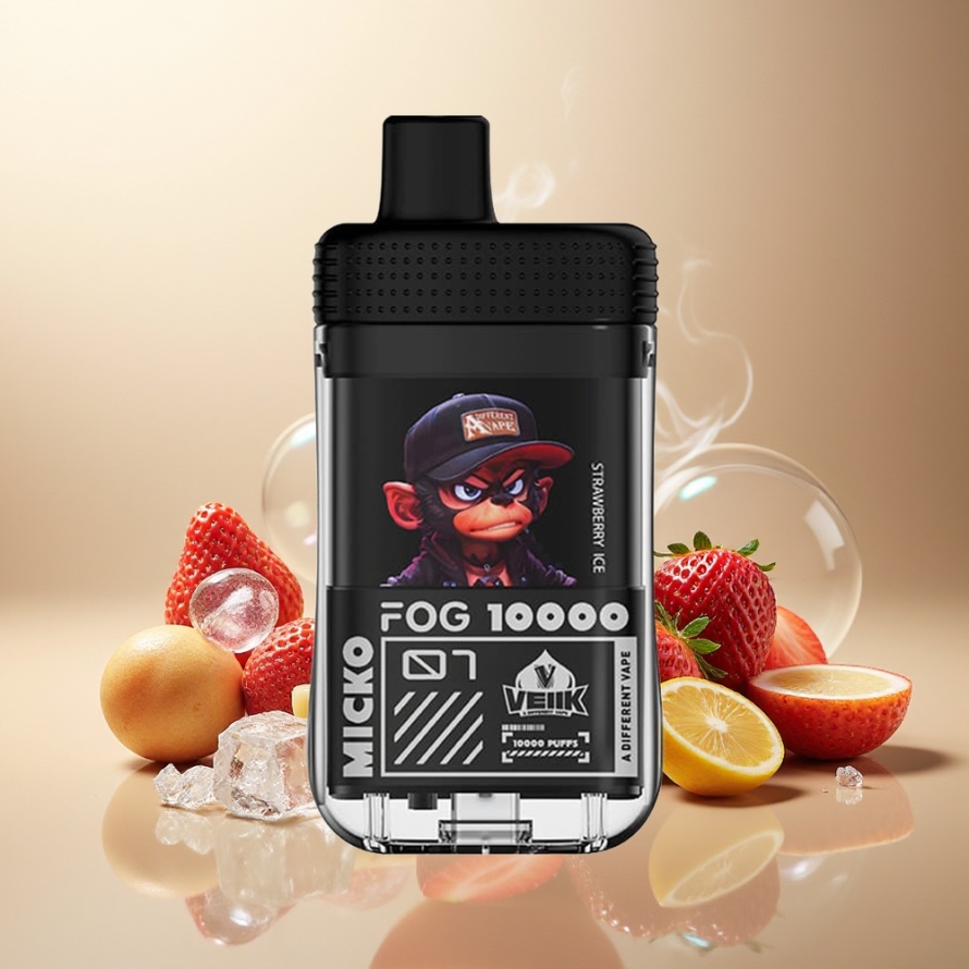 VEIIK MICKO FOG 10000 Puffs Engångs Vape Jordgubb Is 30mg/ml Salt Nic svensk grossist