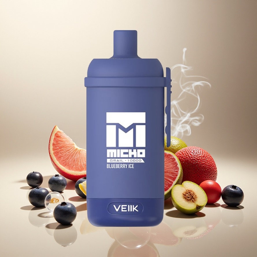 VEIIK MICKO GRAIL 10000 Puffs Svensk Grossist Engångs Vape Blåbär Is 1.0ohm Mesh 600mAh