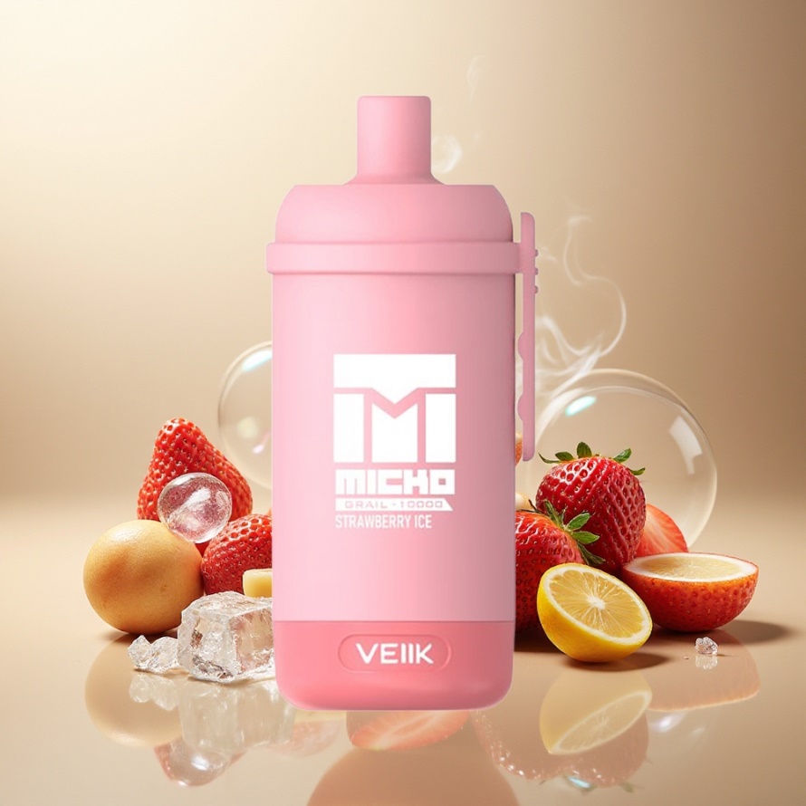 VEIIK MICKO GRAIL 10000 Puffs Svensk Grossist Engångs Vape Jordgubbe Is 1.0ohm Mesh 600mAh