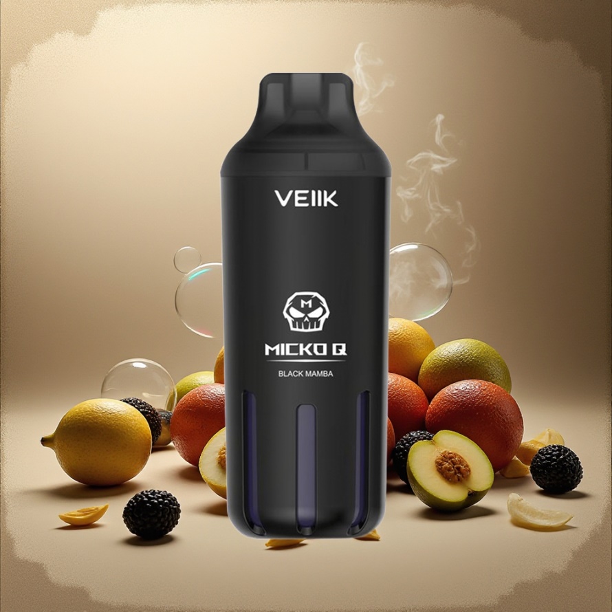 VEIIK MICKO Q 5500 Puffs 15ml 1300mAh Svensk Grossist Engångs Vape Svart Mamba