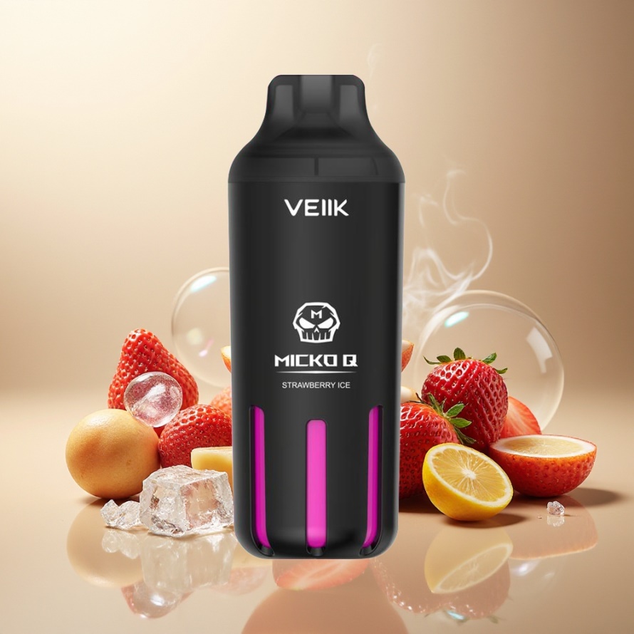 VEIIK MICKO Q 5500 Puffs Engångs Vape Jordgubb Is 15ml 1300mAh svensk grossist