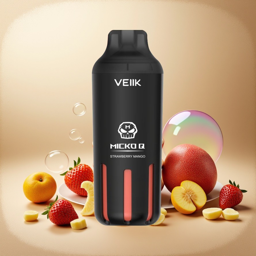 VEIIK MICKO Q 5500 Puffs Svensk Grossist Engångs Vape Jordgubb Mango 15ml 1300mAh