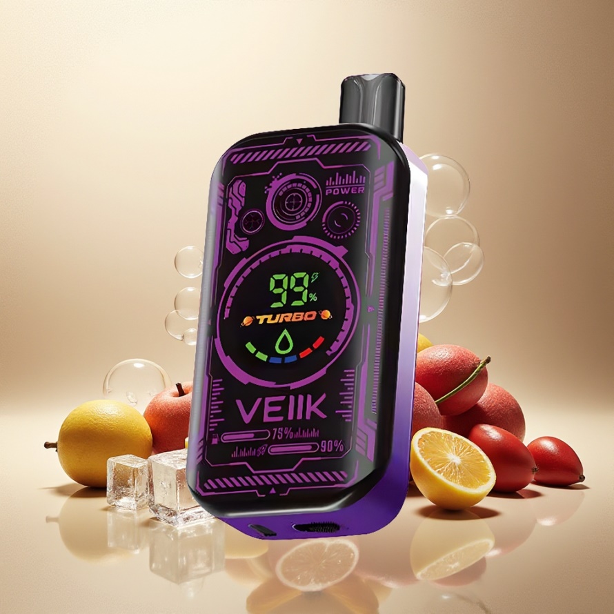 VEIIK SPACE MIST 25000 Puffs Engångs Vape Vinis Is (Grape Ice) med 3.35 TFT SUPER SCREEN & DUAL MESH COIL svensk grossist