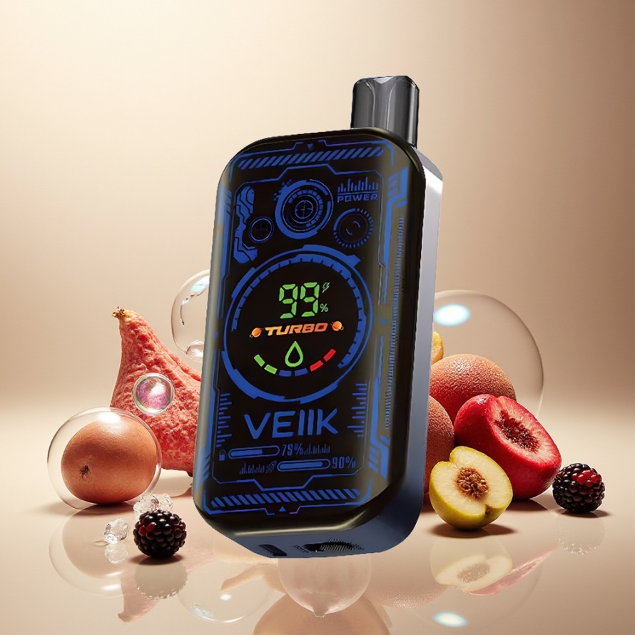 VEIIK SPACE MIST 25000 Puffs Svensk Grossist Engångs Vape Blåbär Is med 3.35 TFT SUPER SCREEN & DUAL MESH COIL