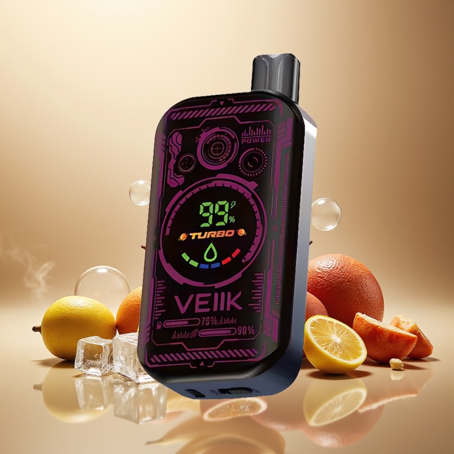 VEIIK SPACE MIST 25000 Puffs Svensk Grossist Engångs Vape Kaffe Is med 3.35 TFT SUPER SCREEN & DUAL MESH COIL