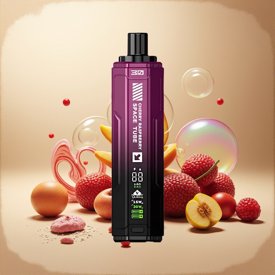 VEIIK SPACE TUBE 20000 Puffs Engångs Vape Körsbär Hallon svensk grossist 22ml 850mAh Typ-C Skärm