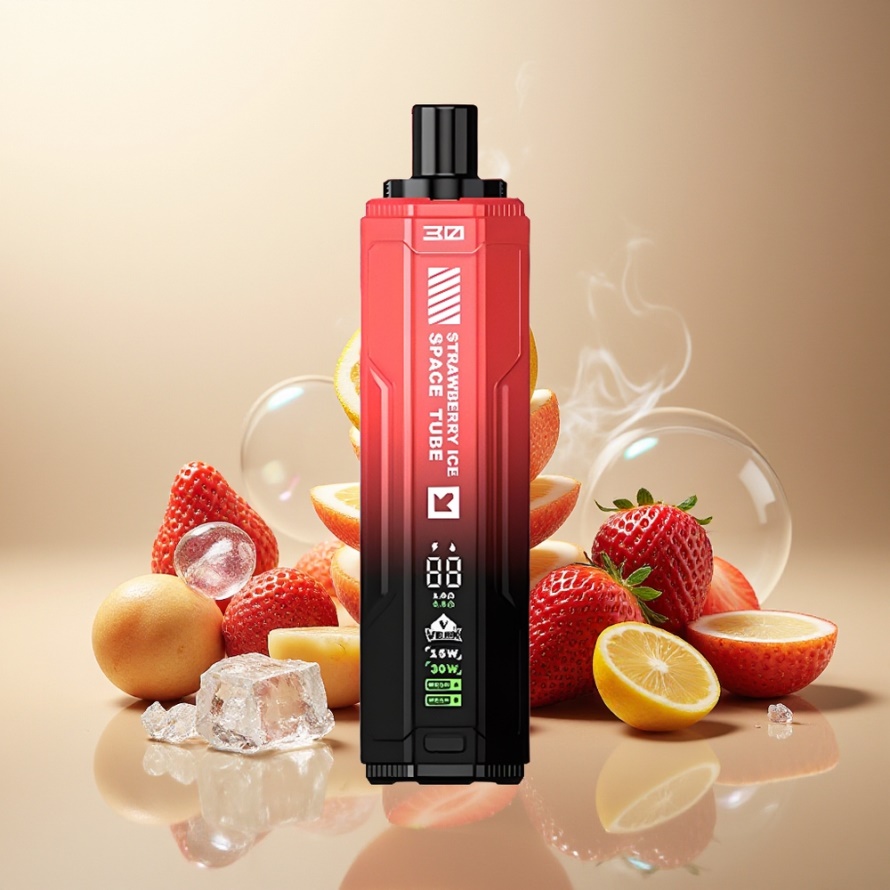 VEIIK SPACE TUBE 20000 Puffs Svensk Grossist Engångs Vape Jordgubbe Is 22ml 850mAh Typ-C Skärm