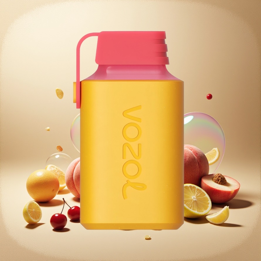 VOZOL GEAR 600 Engångsvape Körsbär Persika Citron med Child Safety Lock & Type-C - svensk grossist