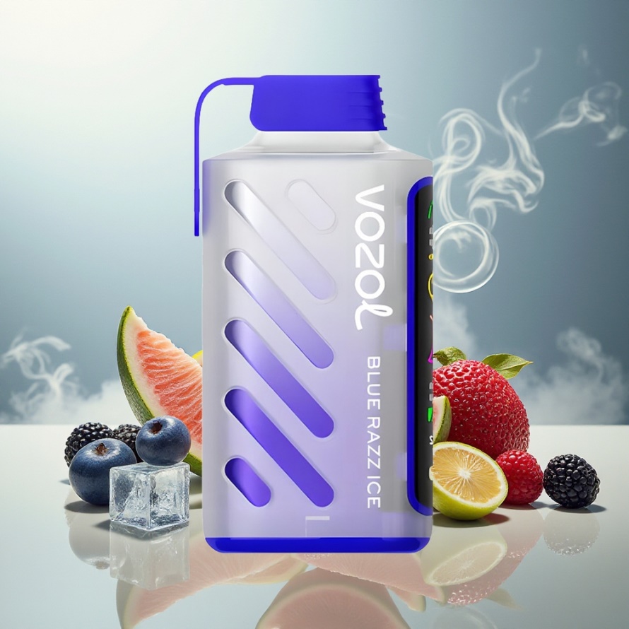 VOZOL Gear Power 20000 Puffs Svensk Grossist Dual Mesh Coil Blå Hallon Is Engångs Vape