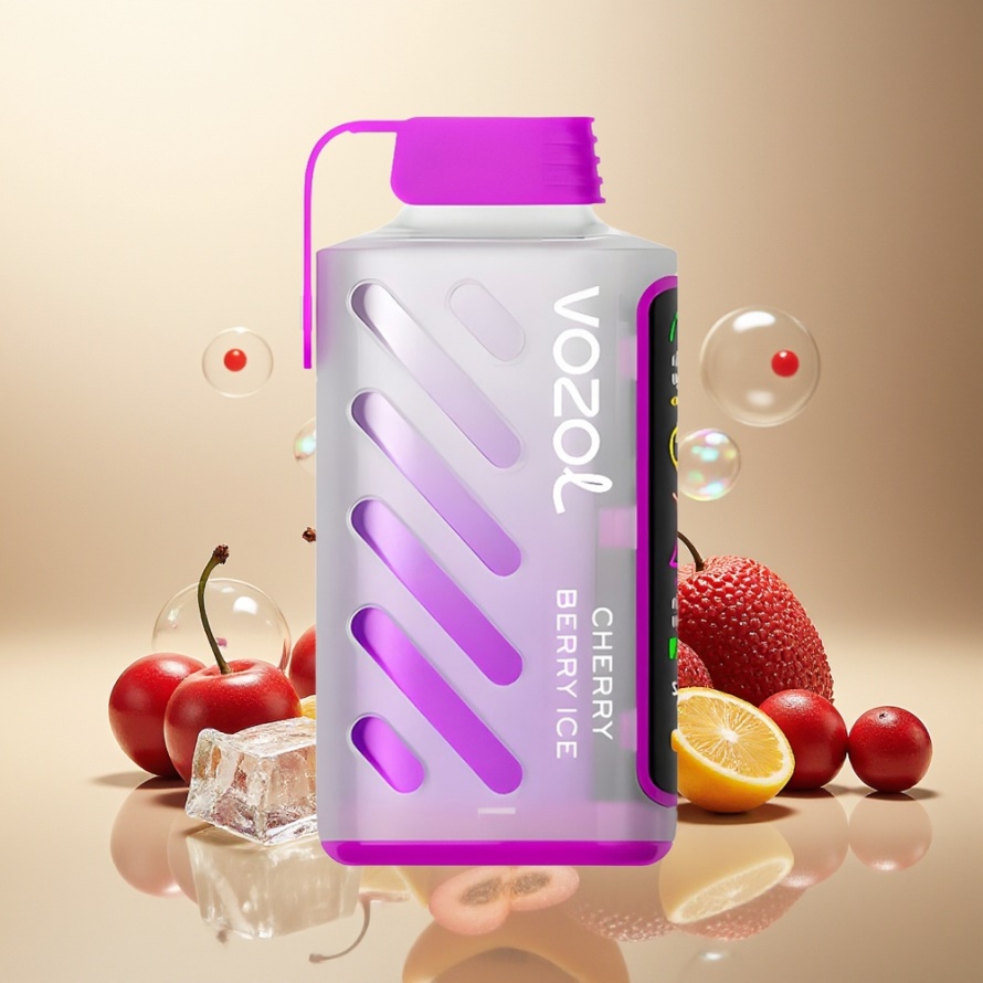 VOZOL Gear Power 20000 Puffs Svensk Grossist Engångs Vape Körsbär Bär Is Dual Mesh Coil 20mL