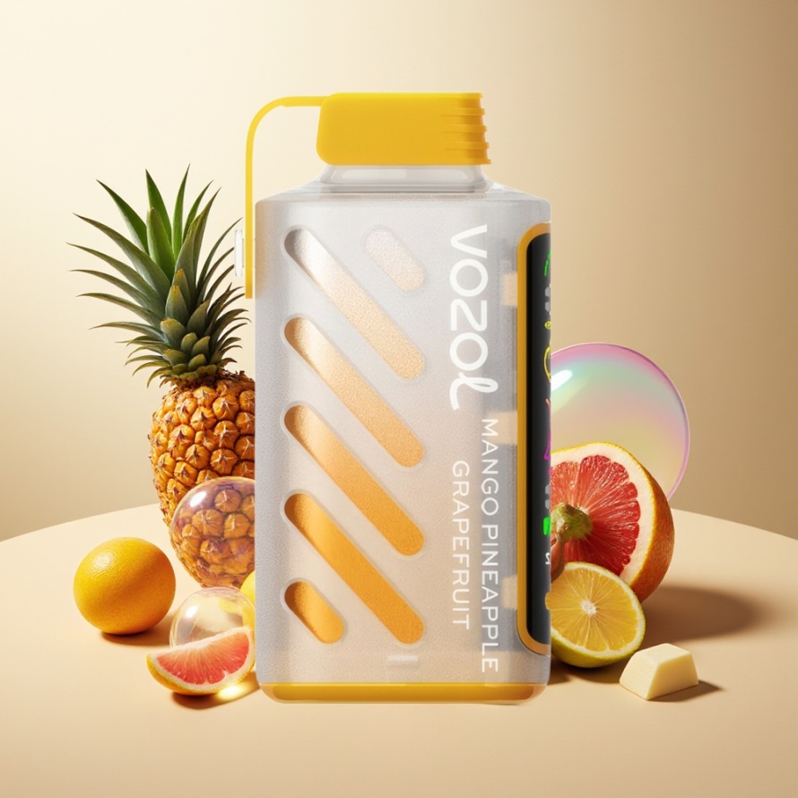VOZOL Gear Power 20000 Puffs Svensk Grossist Engångs Vape Mango Ananas Grapefrukt med S.i.L.C. Tech & 20mL