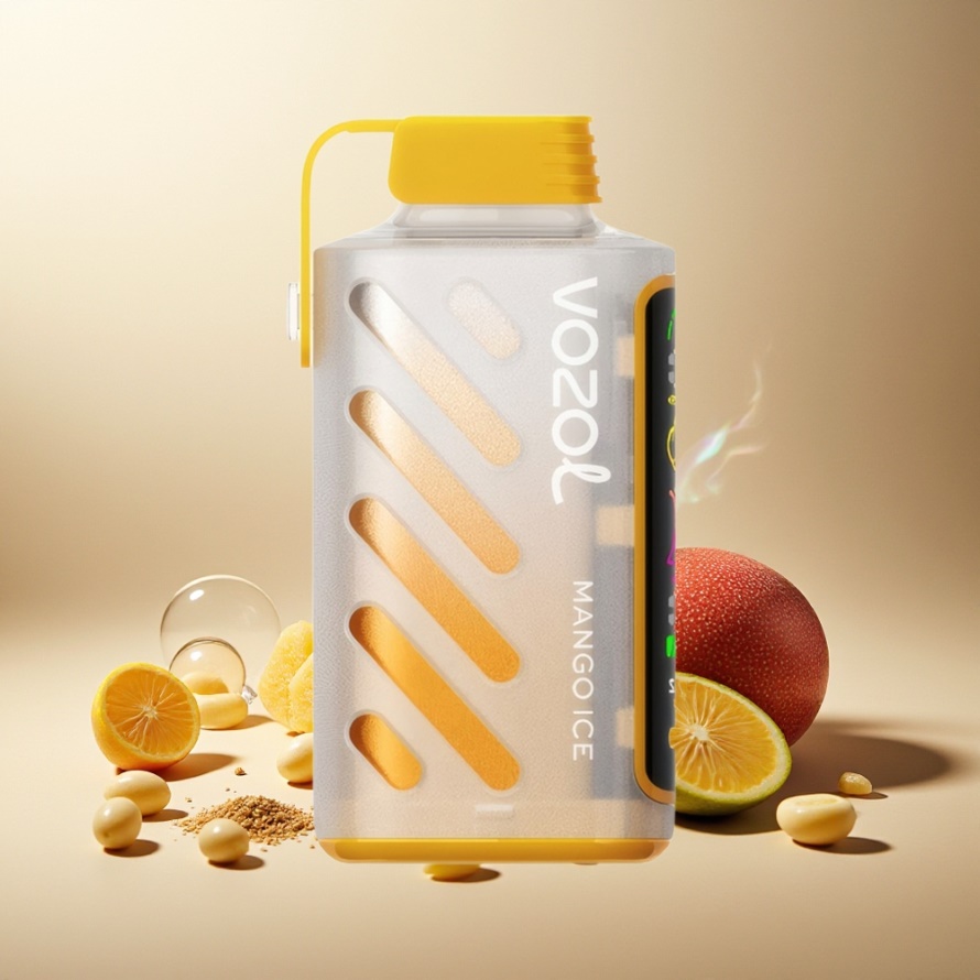 VOZOL Gear Power 20000 Puffs Svensk Grossist Engångs Vape Mango Is med S.i.L.C. Tech & Dual Mesh Coil
