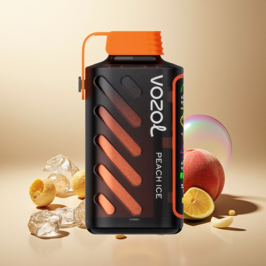 VOZOL Gear Power 20000 Puffs Svensk Grossist Engångs Vape Persikais med S.i.L.C. Tech, Dual Mesh Coil, 20mL, 5% Nikotin