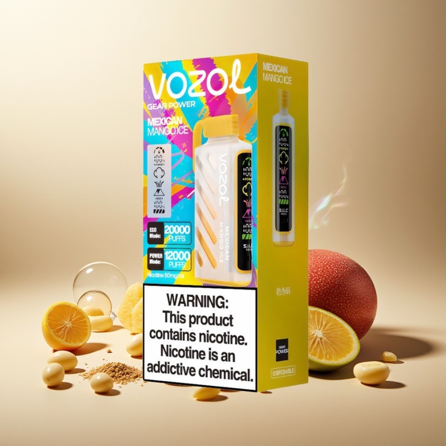 VOZOL Gear Power 20000 Puffs Svensk Grossist Mexikansk Mango Is Dual Mesh Coil 20mL 50mg