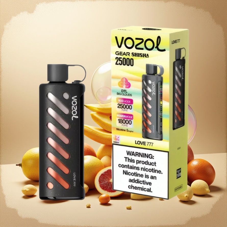 VOZOL Gear Shisha 25000 Puffs Svensk Grossist Dual Mesh 1000mAh 30 Smaker Love 777