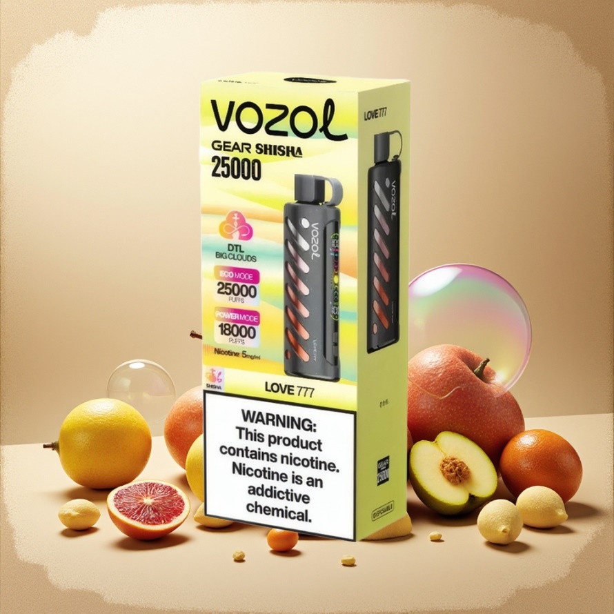 VOZOL Gear Shisha 25000 Puffs Svensk Grossist Dual Mesh 1000mAh 30 Smaker Love 777