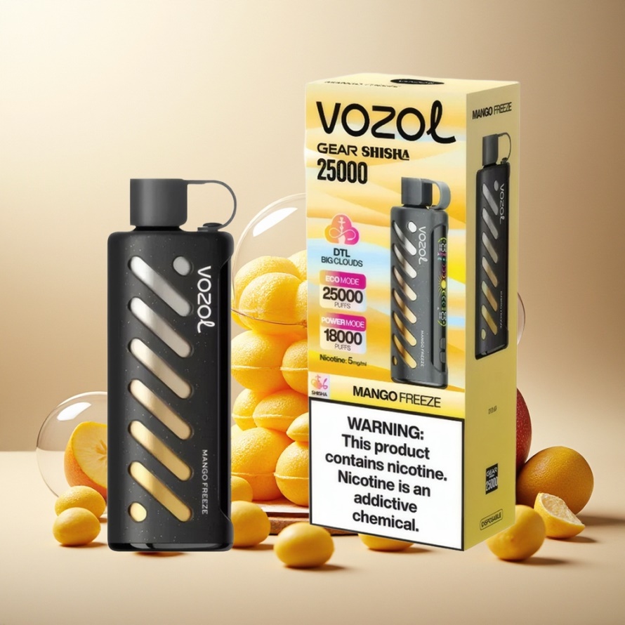 VOZOL Gear Shisha 25000 Puffs Svensk Grossist Mango Frys Engångs Vape Dual Mesh 1000mAh