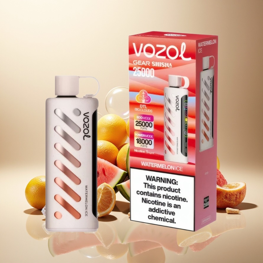 VOZOL Gear Shisha 25000 Puffs Vattenmelon Is Engångs Vape Svensk Grossist Dual Mesh 1000mAh