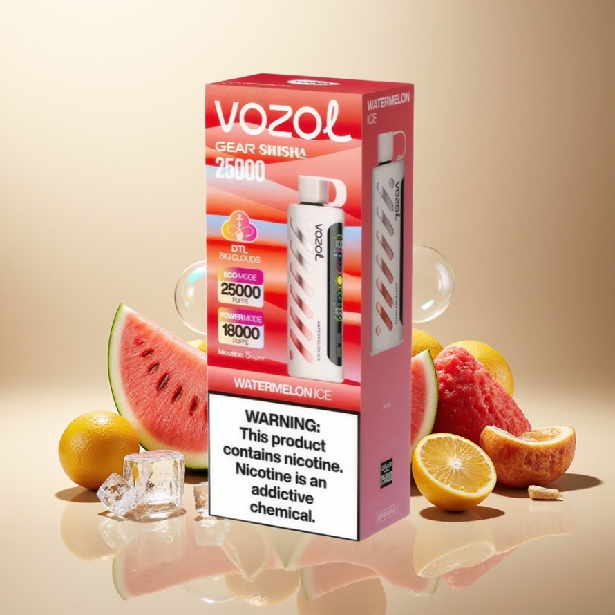 VOZOL Gear Shisha 25000 Puffs Vattenmelon Is Engångs Vape Svensk Grossist Dual Mesh 1000mAh