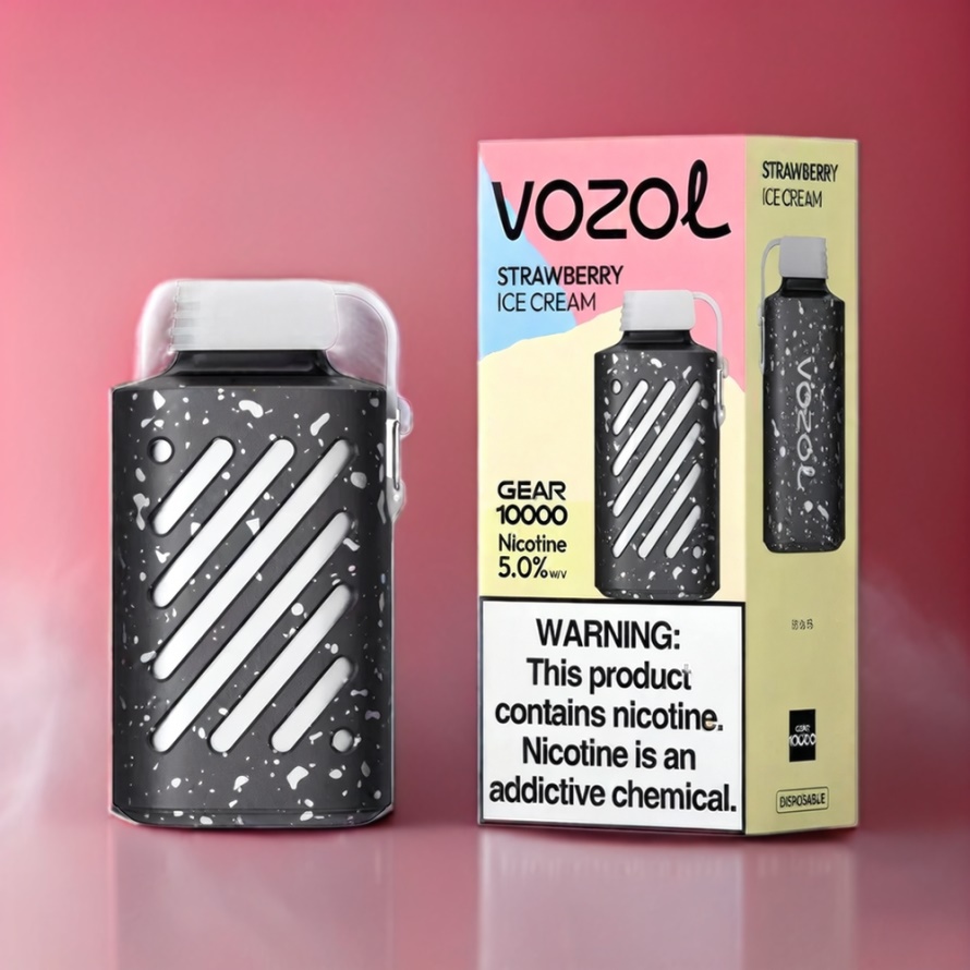 VOZOL GEAR 10000 Disposable Vape Jordgubb Glass (10000 Puffs, 20 ml E-liquid, 500mAh) svensk grossist
