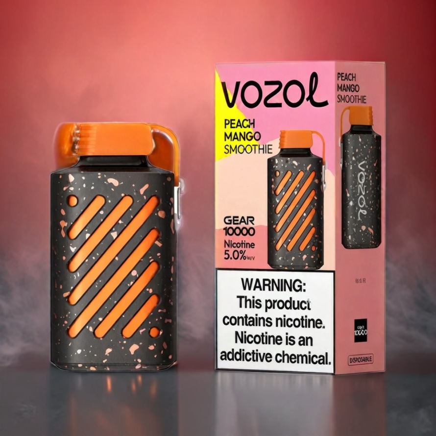 VOZOL GEAR 10000 Disposable Vape Persika Mango Smoothie 20ml E-liquid VAMT Mesh Coil svensk grossist