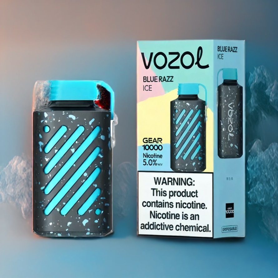 VOZOL GEAR 10000 Engångsvape Blå Hallon Is 10000 Puffar 20 ml svensk grossist