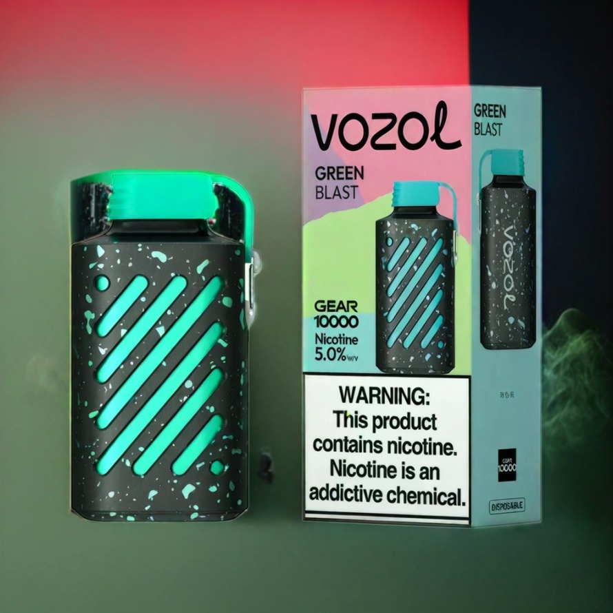 VOZOL GEAR 10000 Engångsvape Gröna Explosionen 10000 Puffar 20ml E-vätska Svensk Grossist