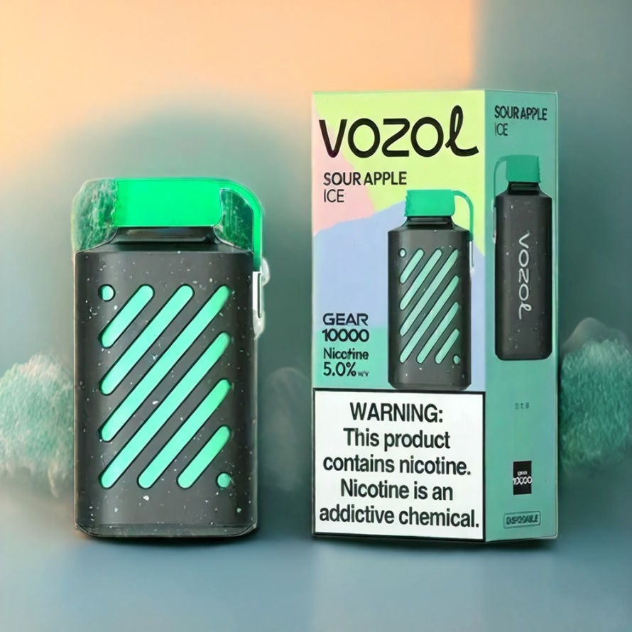 VOZOL GEAR 10000 Engångsvape Sur Äpple Is 10000 Puffar 20ml Svetsad svensk grossist