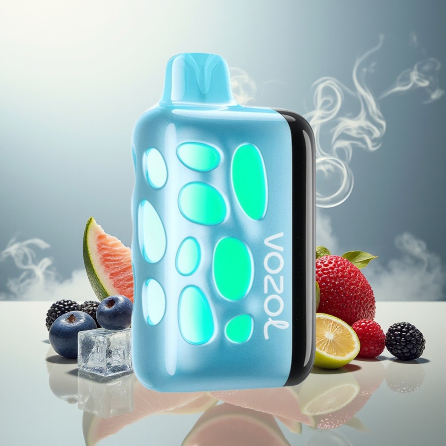 VOZOL RAVE 40000 Engångs Vape Blå Hallon Is med Beat-Synced Party Mode & 1000mAh svensk grossist
