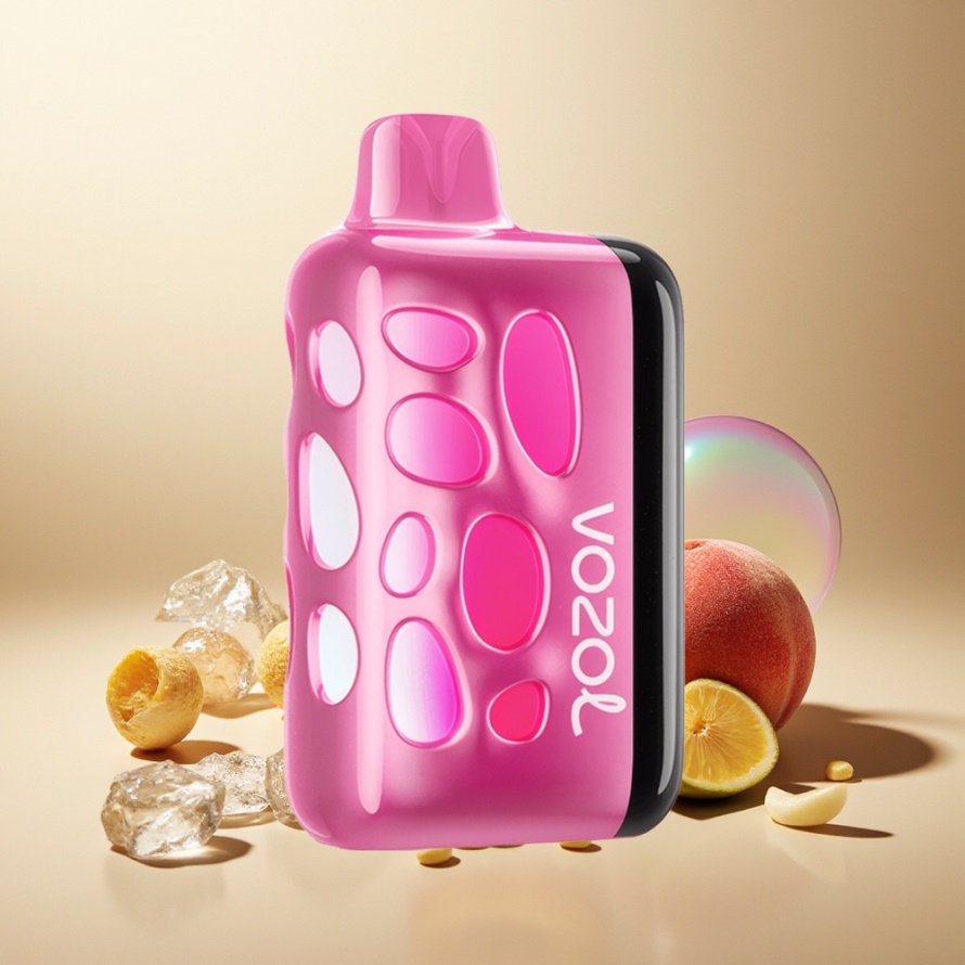 VOZOL RAVE 40000 Engångs Vape Peach Ice 270° Glow 20/50mg/ml svensk grossist